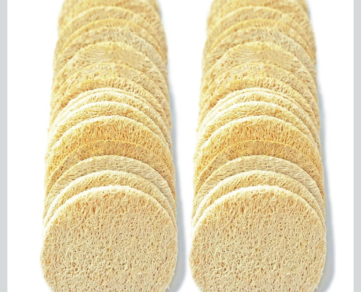 Pack Natural Loofah Sponge Exfoliating Face & Body Pad