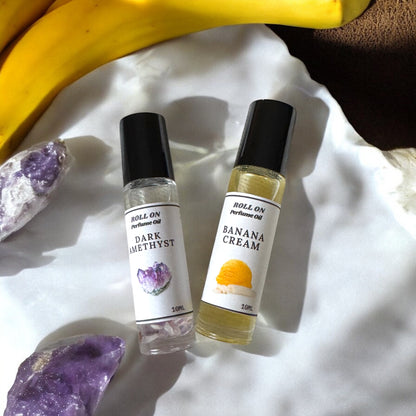 Dark Amethyst & Banana Cream Roll On Perfume Set