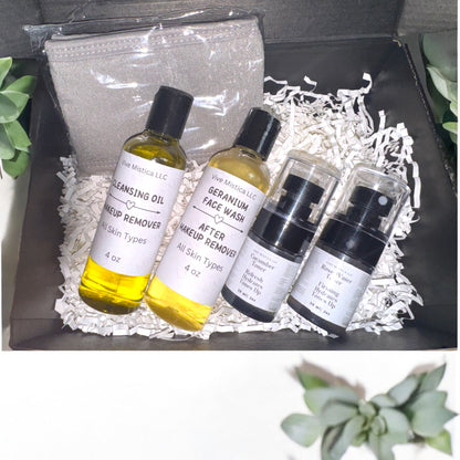 Kit Regular Size Make up Remover Cleansing & Face Gel Wash with Rose and cucumber toners