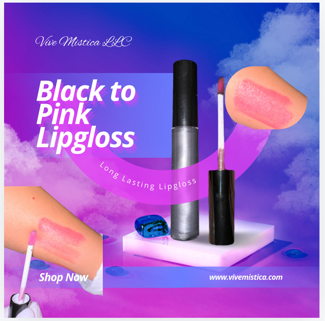 Black to Pink Long-lasting Lipgloss