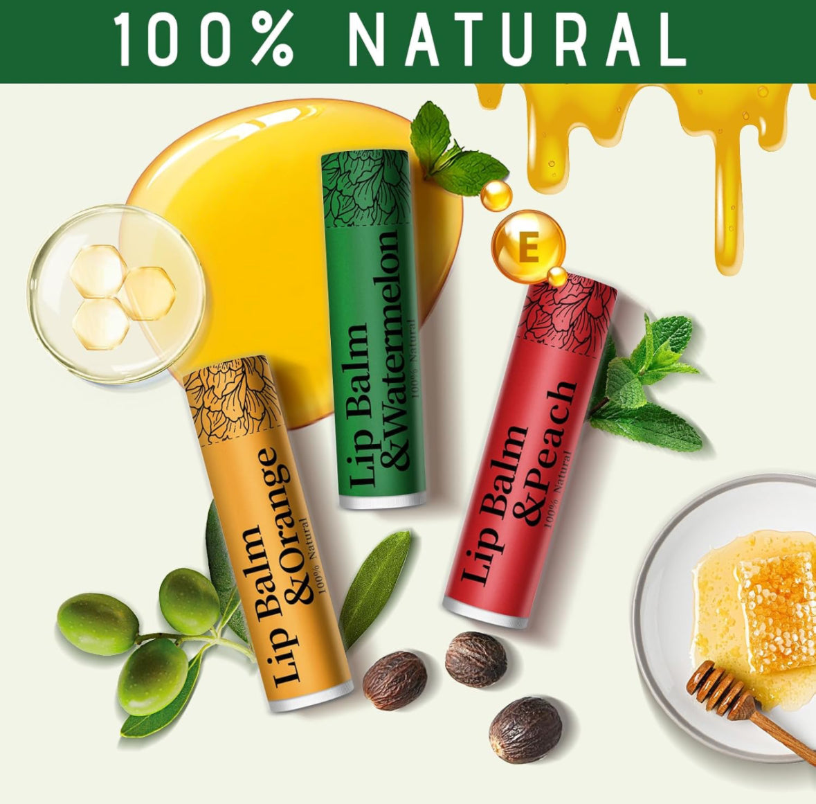 11 Flavored Pack of Lip Balms Natura