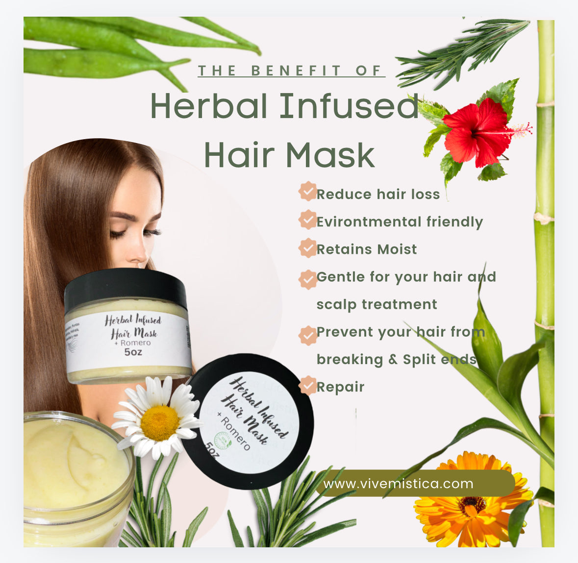 Herbal Infusion Hair Mask Reparadora, hidratante, Puntas abiertas y más