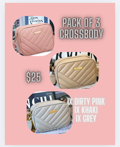 Pack of 3 Crossbody Square