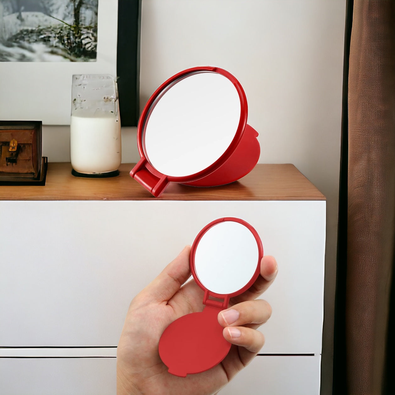 Round Folding Mirror